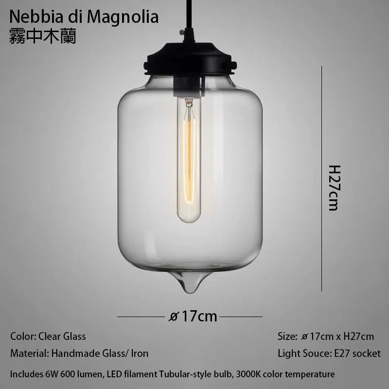 Handmade Glass Nordic Pendant Light With Chrome Finish - Decorbites