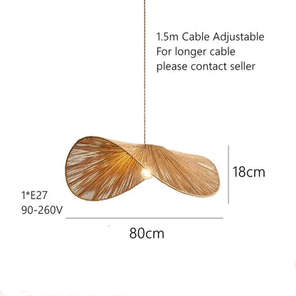 Handmade rattan rope pendant lamp with warm-toned woven bamboo and adjustable 1.5m cable for dining room decorbites handmade rattan