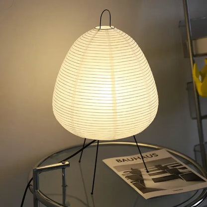 Handmade wabi sabi cream paper floor lamp with teardrop shape and soft glow for living room decorbites handmade wabi