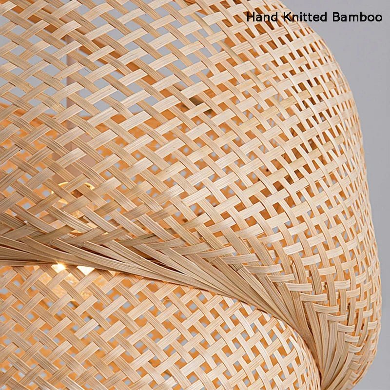 Handwoven Bamboo Pendant Light in Japanese Style - Decorbites