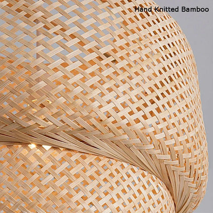 Handwoven Bamboo Pendant Light in Japanese Style - Decorbites
