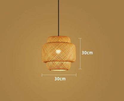 Handwoven Bamboo Pendant Light in Japanese Style - Decorbites