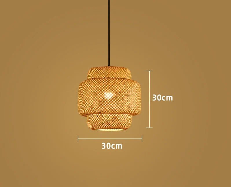 Handwoven Bamboo Pendant Light in Japanese Style - Decorbites