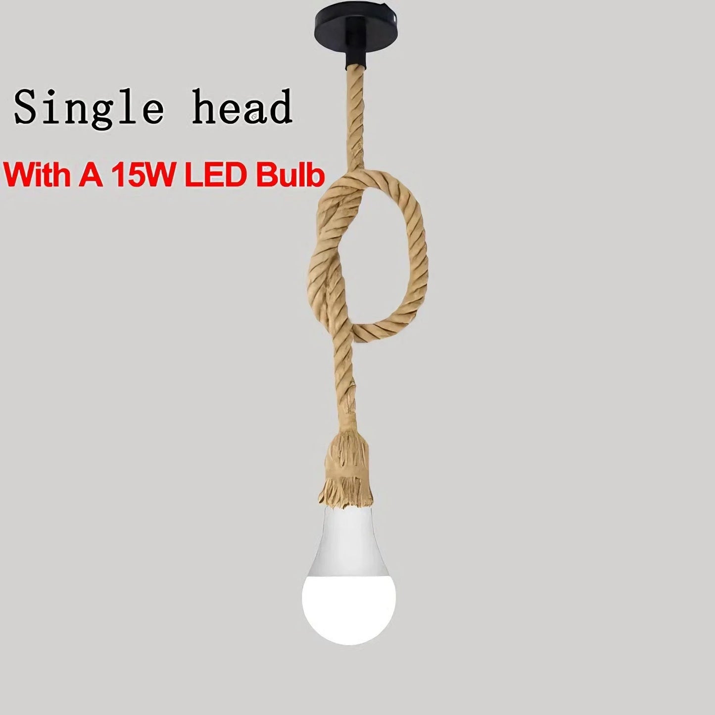 Handwoven Hemp Rope Vintage Pendant Light, E27 - Decorbites