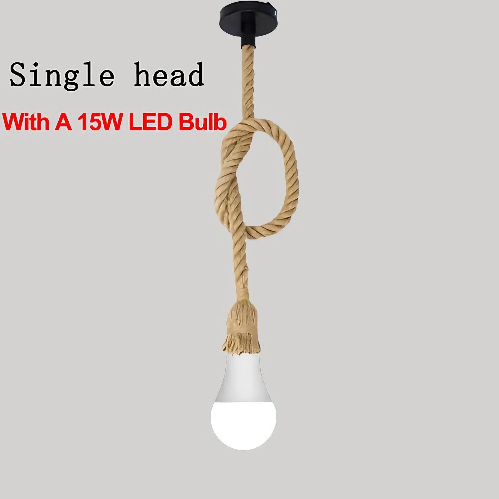 Handwoven Hemp Rope Vintage Pendant Light, E27 - Decorbites