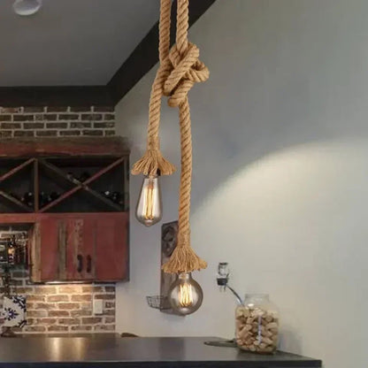 Handwoven Hemp Rope Vintage Pendant Light, E27 - Decorbites