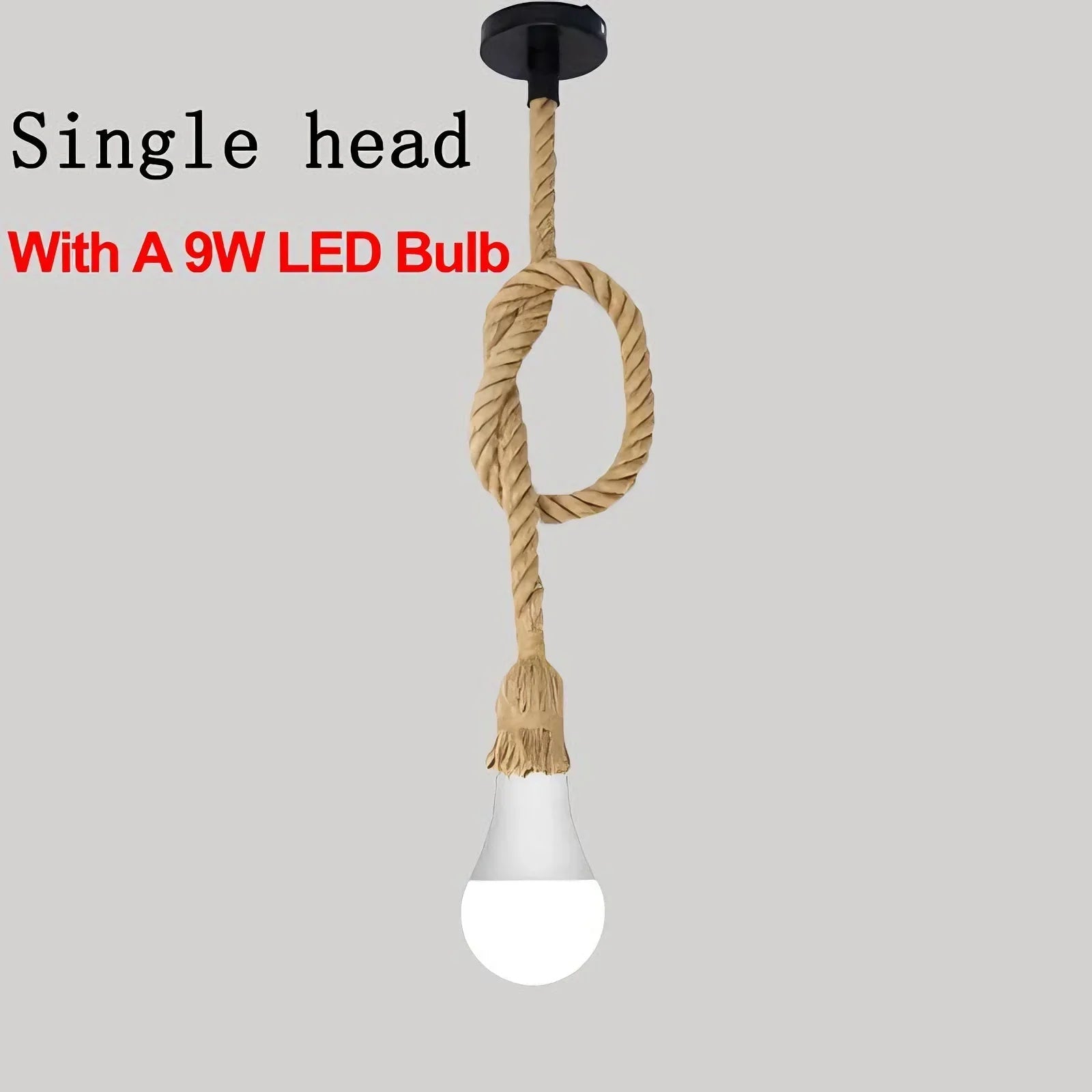 Handwoven Hemp Rope Vintage Pendant Light, E27 - Decorbites