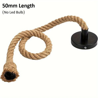 Handwoven Hemp Rope Vintage Pendant Light, E27 - Decorbites