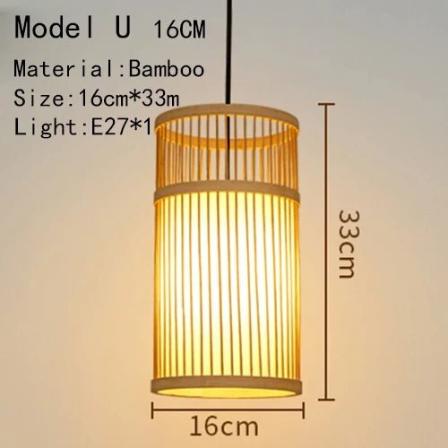 Handwoven Rattan Bamboo Pendant Light in Black - Decorbites