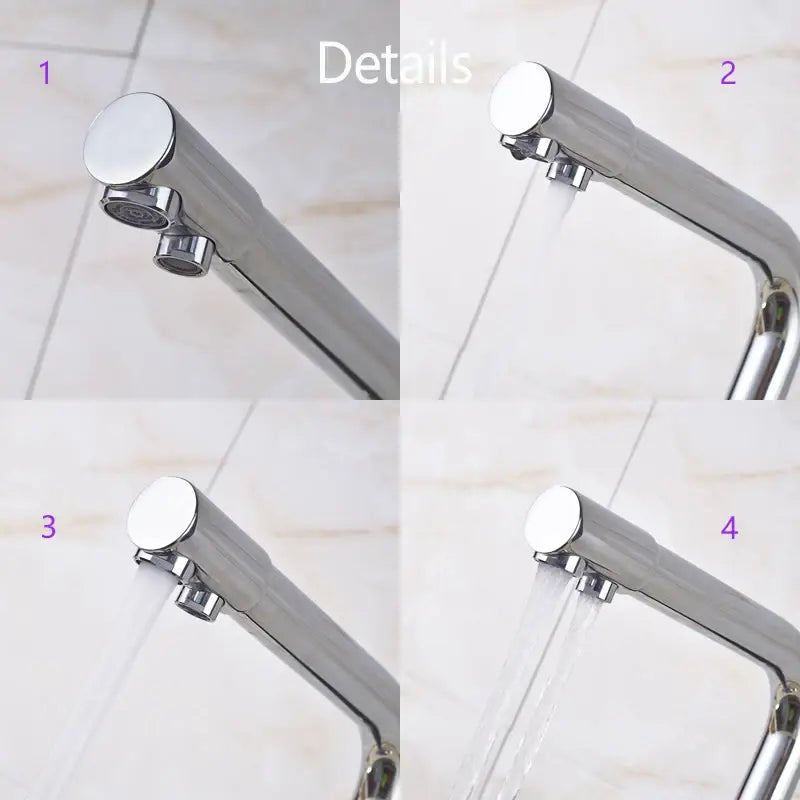 High arc dual spout chrome kitchen faucet with pull down sprayer and sleek modern design from decorbites dual spout line