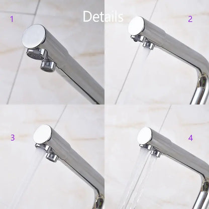 High arc dual spout chrome kitchen faucet with pull down sprayer and sleek modern design from decorbites dual spout line