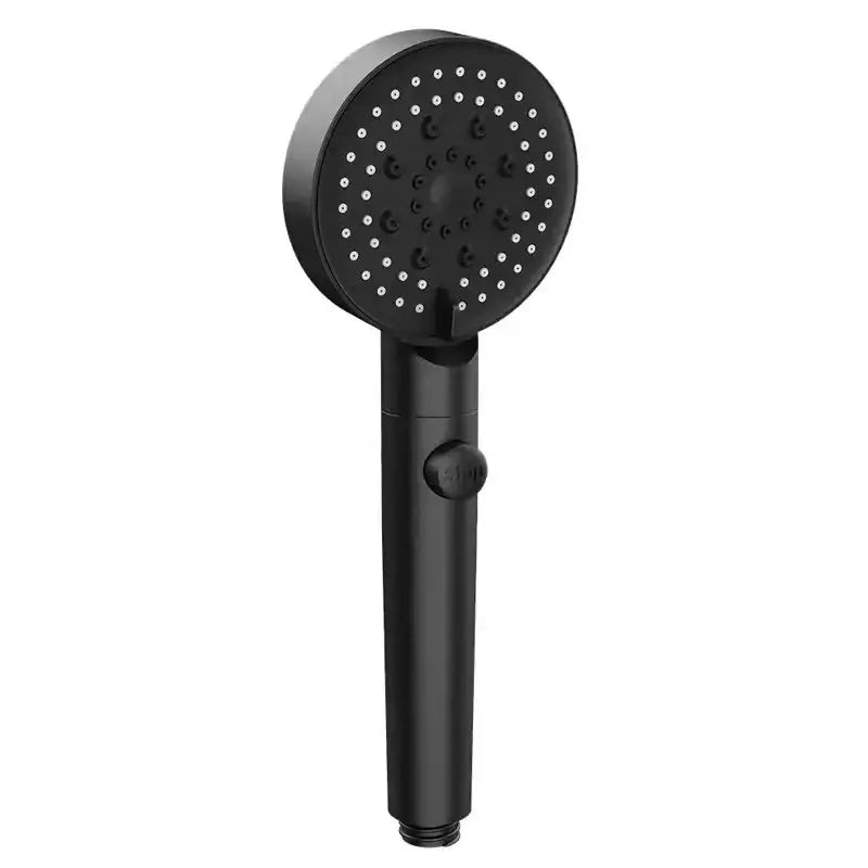 Black matte finish high pressure shower head with circular nozzles for decorbites black round bathroom use
