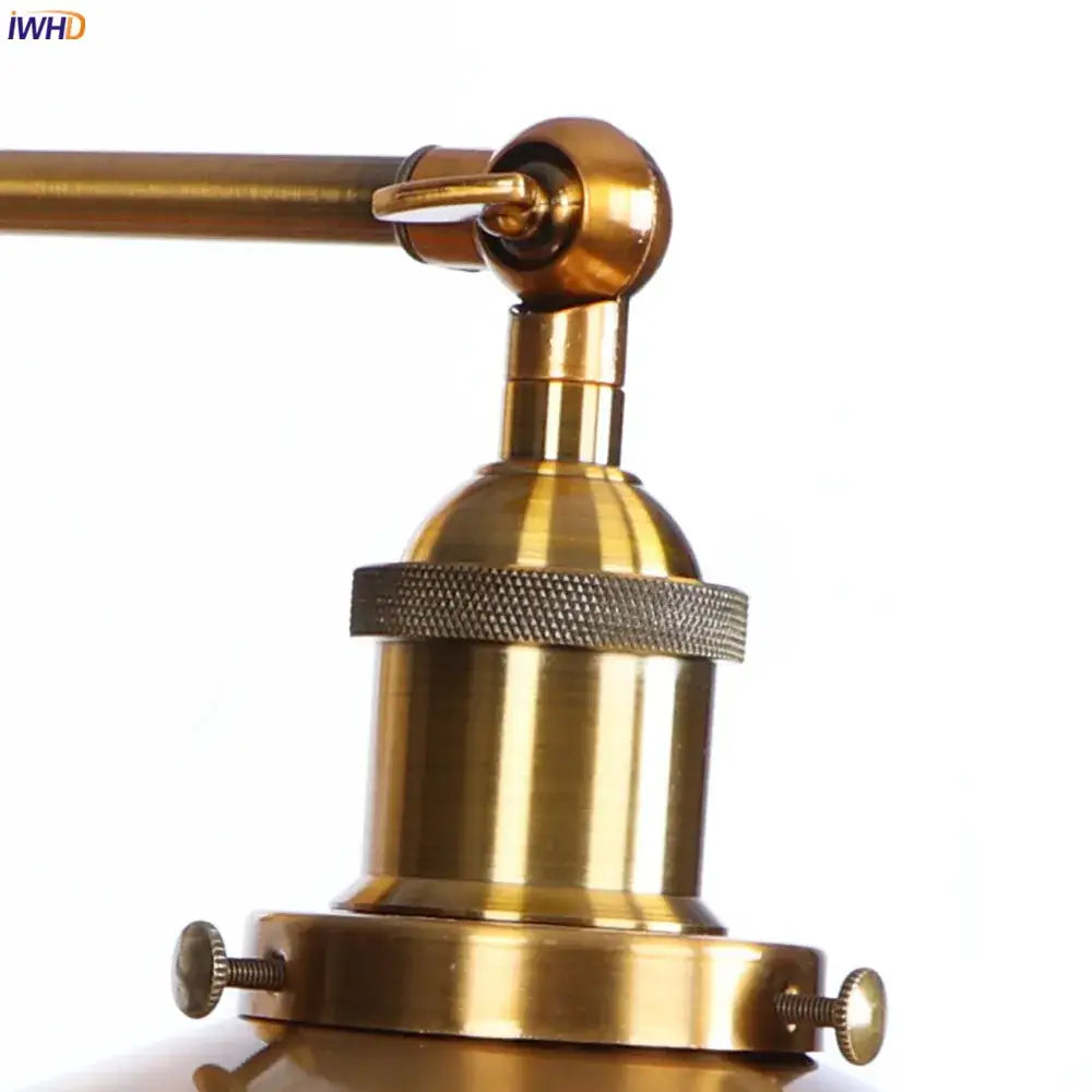 Industrial antique gold rustic wall light featuring a brass-finished lamp socket with textured knurled band decorbites wall light