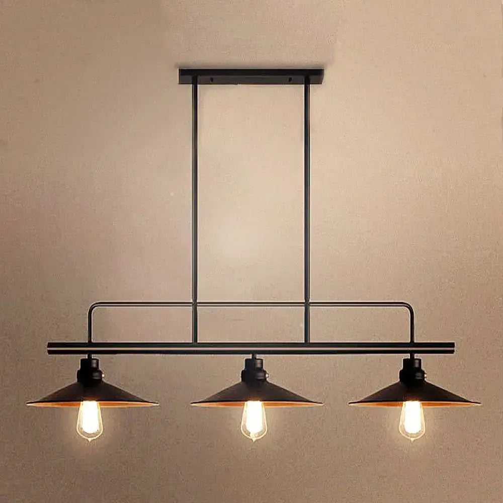 Decorbites industrial style metal black cone pendant chandelier with three edison bulbs for island lighting fixture 220v-240v