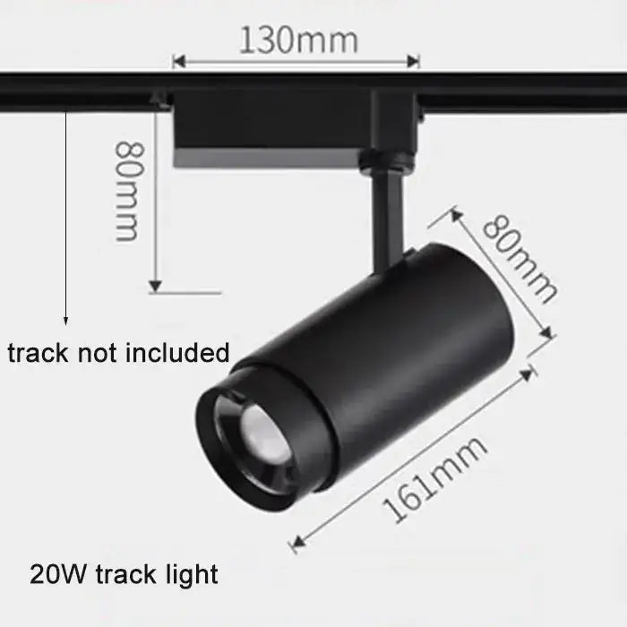 Black cylindrical 20w matte finish track spotlights with adjustable focus for living room decor by decorbites adjustable focus