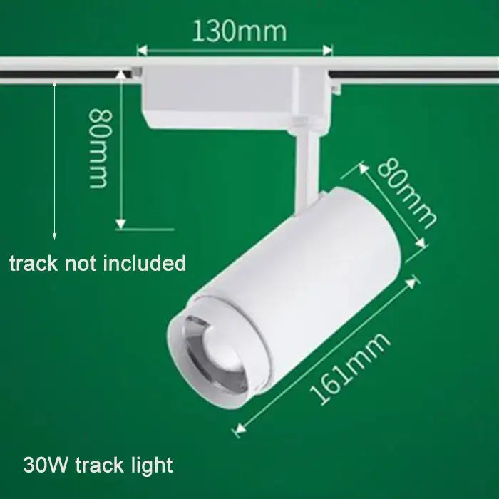 White 30w track spotlight with cylindrical body and adjustable focus for industrial living room decorbites adjustable focus