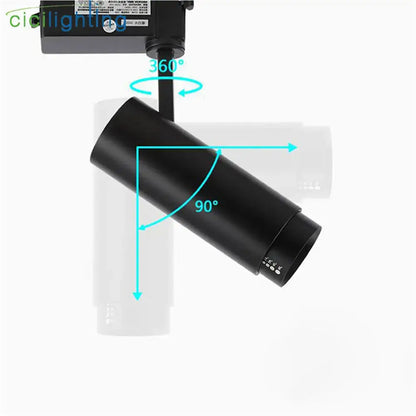 Industrial black adjustable focus track spotlights with 360 and 90 degree rotation for living room decorbites adjustable focus