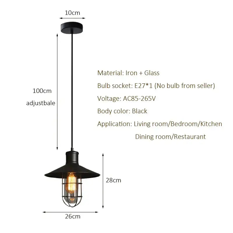 Industrial black bird cage pendant light with iron and glass vintage design perfect for dining room decorbites bird cage