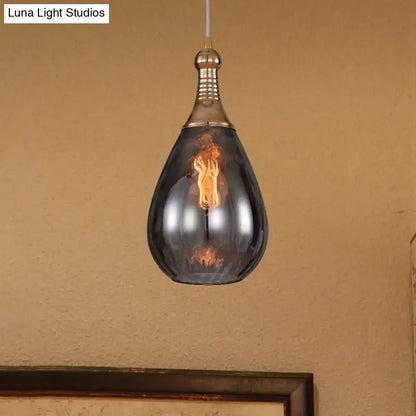 Decorbites™ daisy industrial black ceiling light with dark smoked glass shade and brass industrial black brass fixture