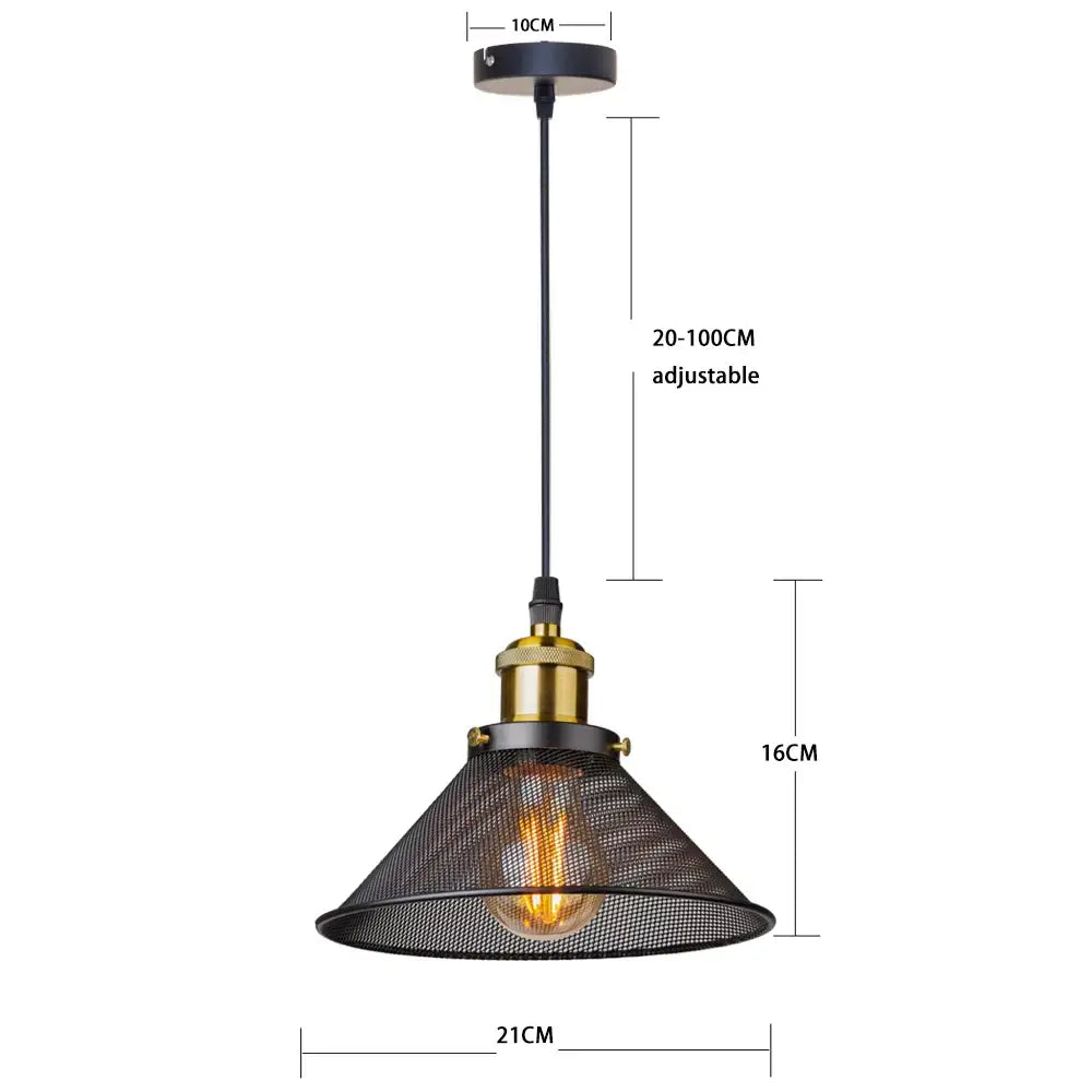 Industrial black cage pendant light with brass hardware and adjustable chain for kitchen decorbites black cage lighting