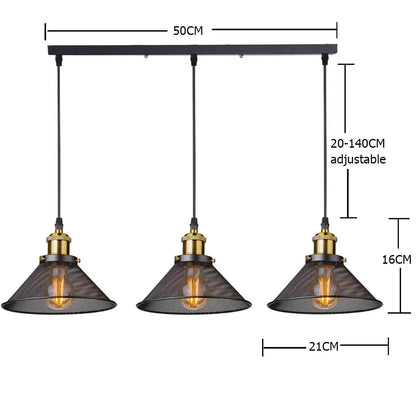 Industrial black cage pendant light with three adjustable arms and brass hardware perfect for kitchen decorbites black cage