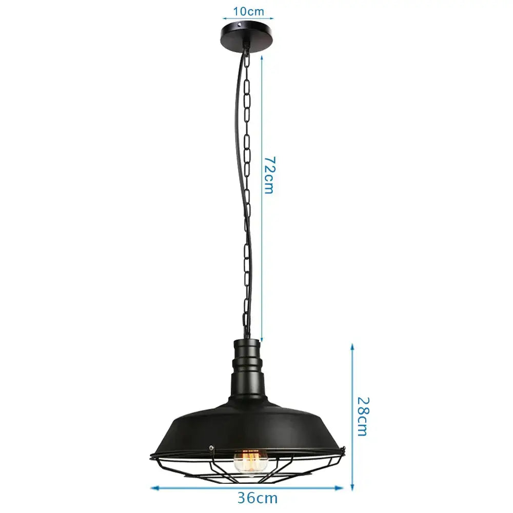Black industrial-style iron pendant light with dome shade and wire cage for dining room decorbites iron pendant lights