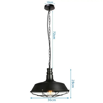Black industrial-style iron pendant light with dome shade and wire cage for dining room decorbites iron pendant lights