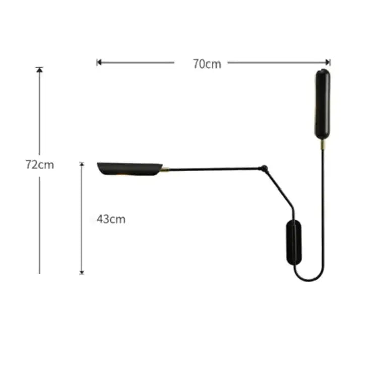 Black minimalist emma industrial wall lamp with articulated arm and cylindrical fixtures for bedroom reading light