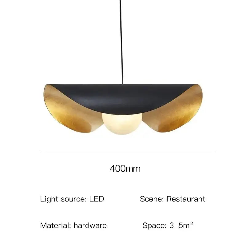Modern black and brass lederam manta pendant light with sleek curved design for dining room decorbites lederam manta