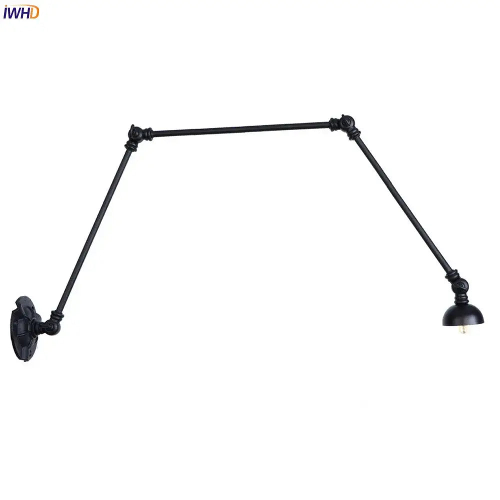 Black wrought iron industrial vintage adjustable wall sconce decorbites set of 3 stair lights for wall decor