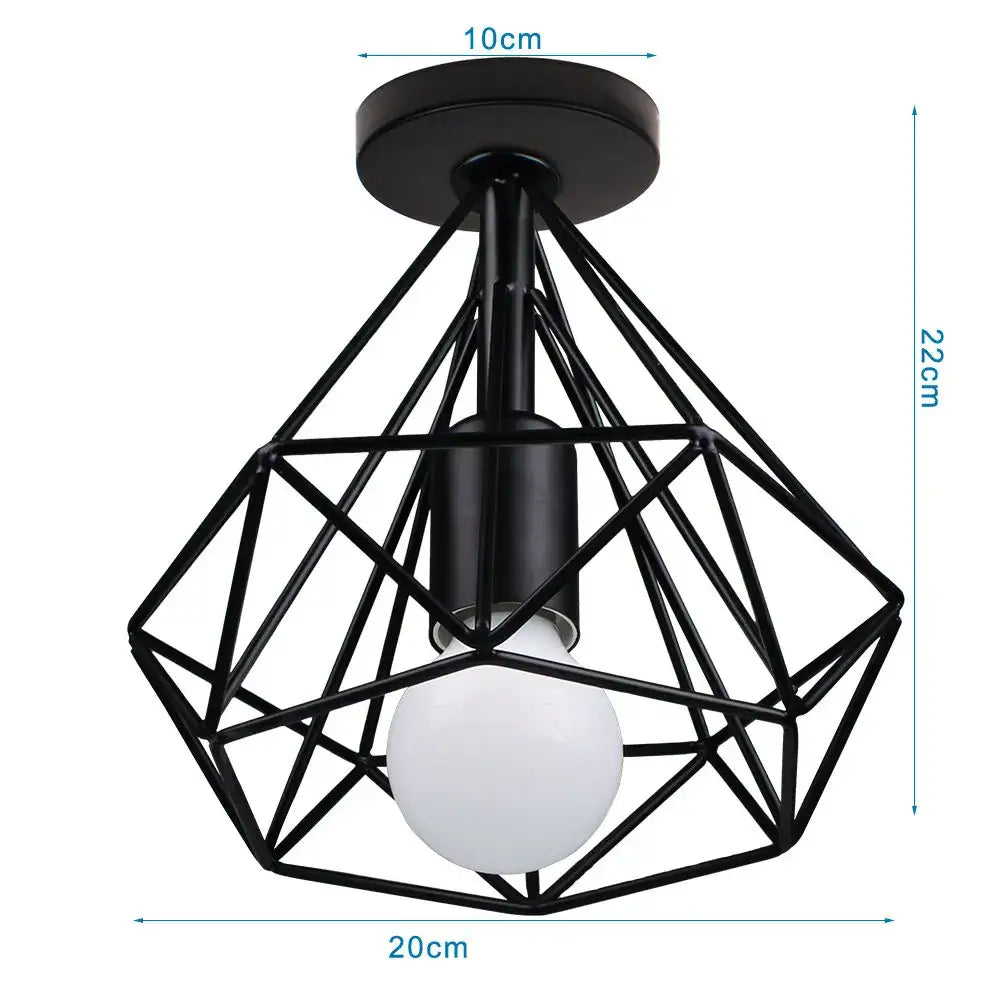 Black geometric metal iron aisle ceiling light with frosted glass bulb by decorbites iron aisle for kitchen decor