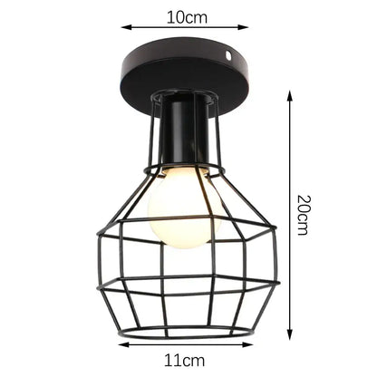 Industrial black iron aisle ceiling lamp with cage style design and warm bulb for decorbites iron aisle decorbites iron