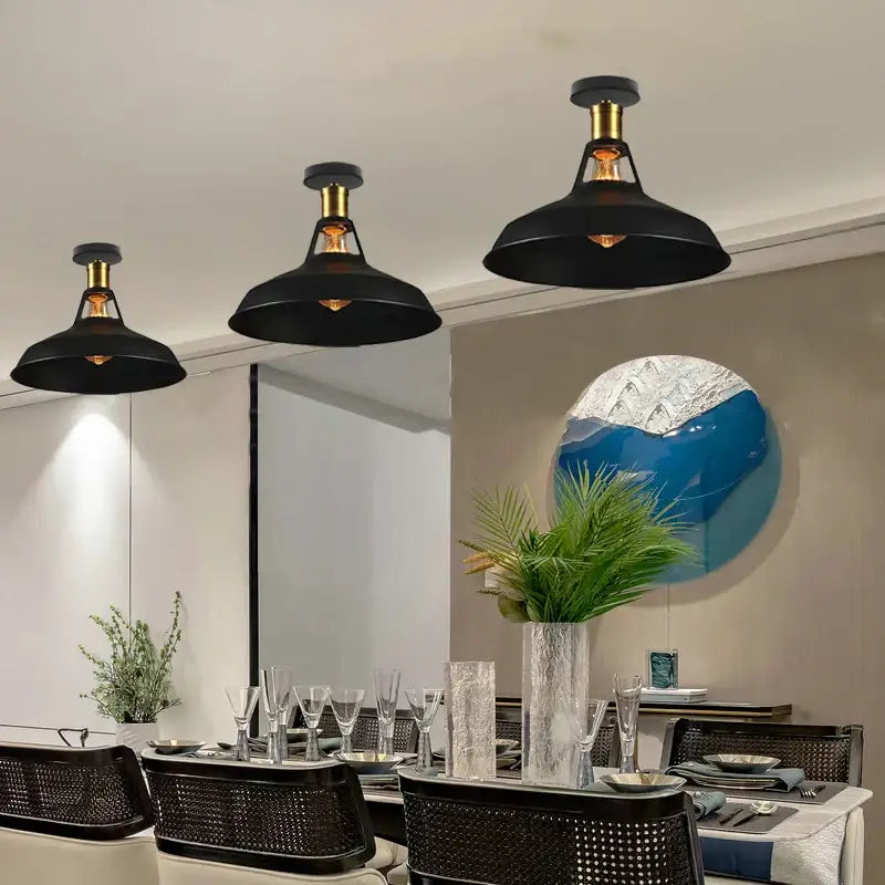 Industrial black iron aisle ceiling lamp kitchen cage light with brass accents enhances decorbites iron aisle decorbites iron