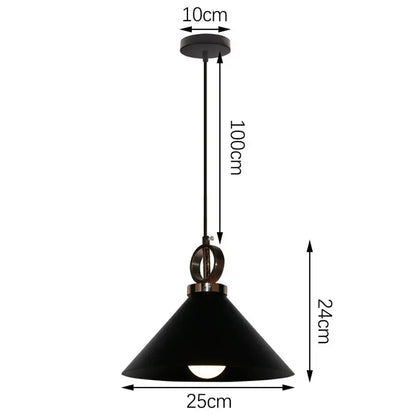 Black matte-finished industrial iron pendant light with 10cm ceiling mount and 24cm base for kitchen decorbites industrial iron decor