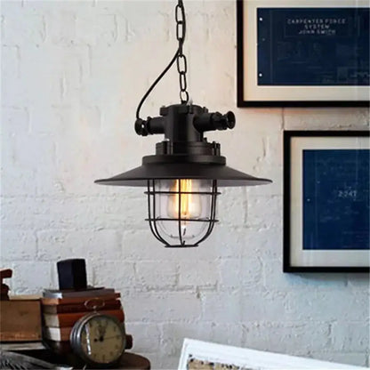 Industrial black iron pendant lights featuring cage design and exposed bulb for kitchen decorbites industrial iron pendant