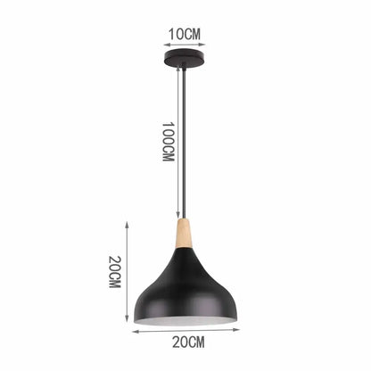 Industrial black matte aluminium pendant light with wooden accent decorbites industrial aluminium pendant for kitchen decor