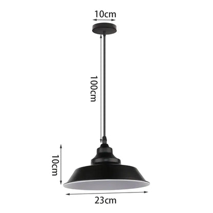 Black industrial aluminium pendant light with matte finish and white interior for kitchen wood accents decorbites