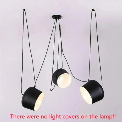 Industrial black matte spider pendant lamp with exposed bulbs features cylindrical shades for dining room decorbites industrial spider lighting