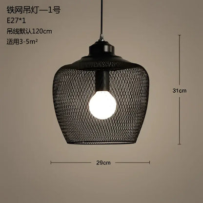 Black metal mesh pendant light with bulb inside decorbites industrial birdcage chandelier for dining room decor