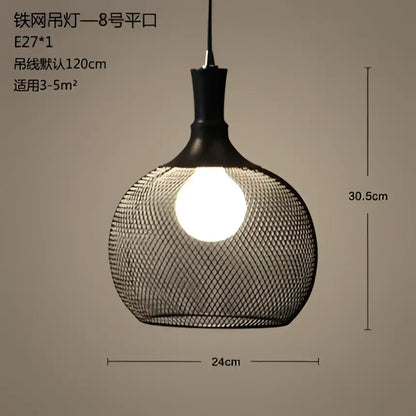Industrial black mesh pendant light with spherical cage design and e27 bulb socket for dining room decorbites industrial birdcage chandelier