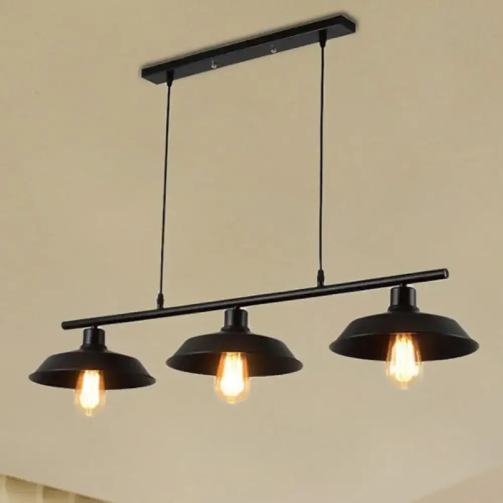 Decorbites industrial black metal pendant lighting with three exposed e26 e27 bulb base edison bulbs for bedroom use