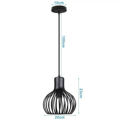 Black metal wire pendant light with sleek modern design and cylindrical ceiling mount for industrial led pendant decorbites industrial led