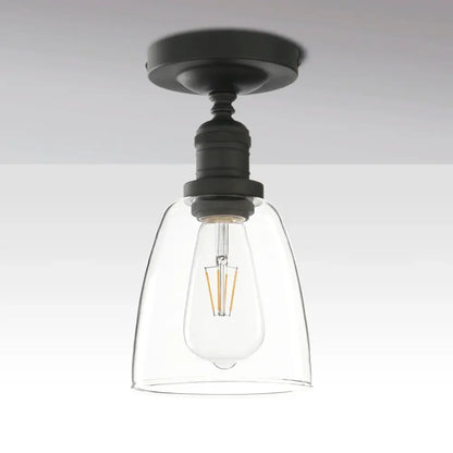 Industrial black metal loft bar pendant light with clear glass shade and exposed filament bulb for kitchen decorbites loft bar