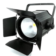 Black metal stage lighting with adjustable barn doors and handle for easy mounting providing stage lighting effect