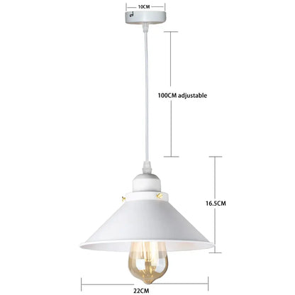 White metal pendant light with conical shade and exposed filament bulb for decorbites industrial black pendant kitchen lighting