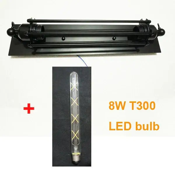 Black industrial wall lamp with sleek elongated led fixture and matching black mounting bracket for bedroom decorbites industrial wall use