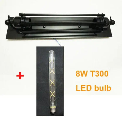 Black industrial wall lamp with sleek elongated led fixture and matching black mounting bracket for bedroom decorbites industrial wall use