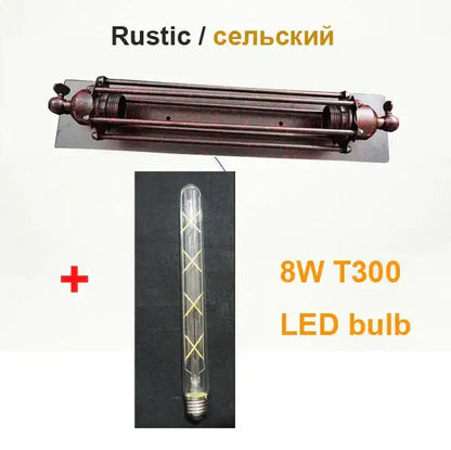 Industrial wall lamp with dark bronze finish and vintage design featuring 8w t300 led bulb for decorbites industrial wall use