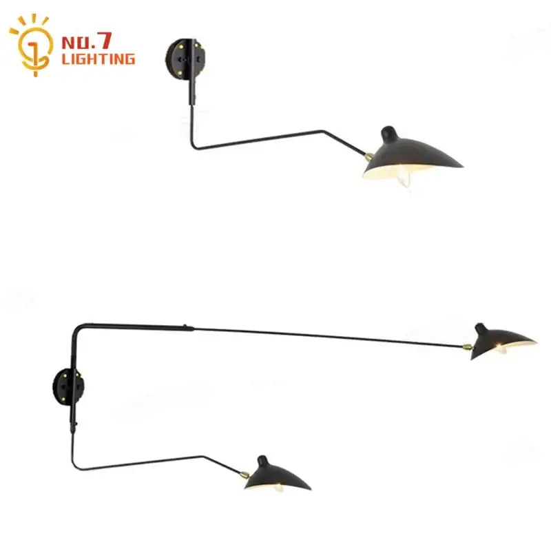 Black wall-mounted adjustable arm lamps with matte finish complement decorbites industrial spider ceiling lamp design