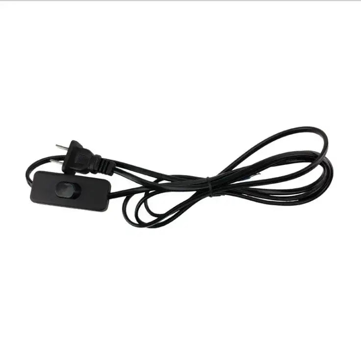 Black electrical cord with integrated switch and plug for decorbites industrial spider metal spider ceiling lamp